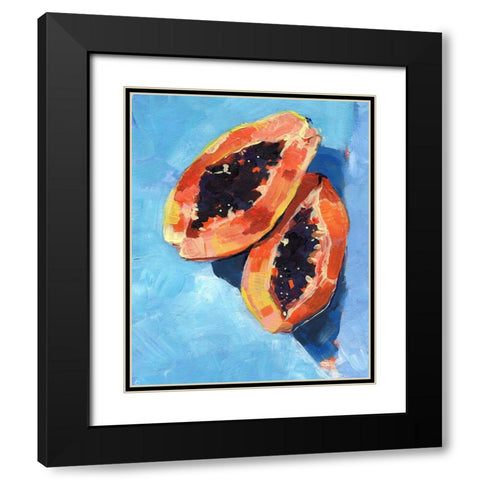 Bold Papaya I Black Modern Wood Framed Art Print with Double Matting by Parker, Jennifer Paxton