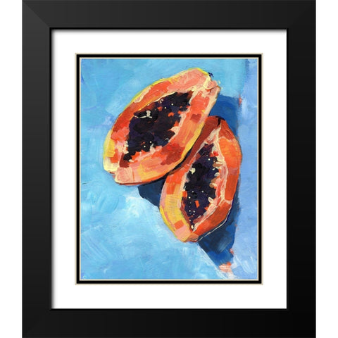Bold Papaya I Black Modern Wood Framed Art Print with Double Matting by Parker, Jennifer Paxton