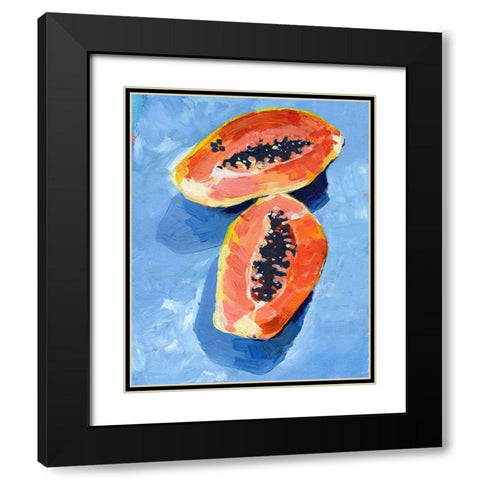 Bold Papaya II Black Modern Wood Framed Art Print with Double Matting by Parker, Jennifer Paxton