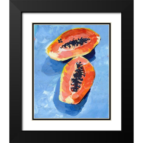 Bold Papaya II Black Modern Wood Framed Art Print with Double Matting by Parker, Jennifer Paxton
