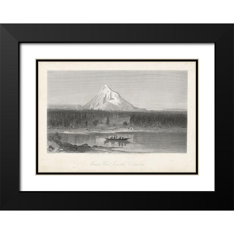 Mount Hood from the Columbia Black Modern Wood Framed Art Print with Double Matting by Bryant, William Cullen