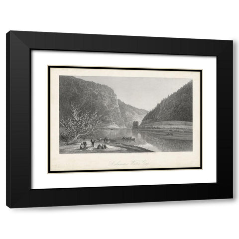 Delaware Water Gap Black Modern Wood Framed Art Print with Double Matting by Bryant, William Cullen