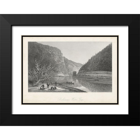 Delaware Water Gap Black Modern Wood Framed Art Print with Double Matting by Bryant, William Cullen