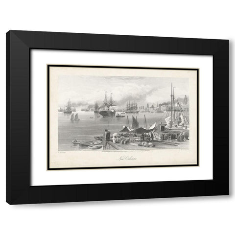 New Orleans Black Modern Wood Framed Art Print with Double Matting by Bryant, William Cullen