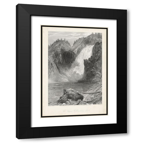 The Upper Yellowstone Falls Black Modern Wood Framed Art Print with Double Matting by Bryant, William Cullen