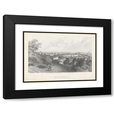 City of Providence Black Modern Wood Framed Art Print with Double Matting by Bryant, William Cullen
