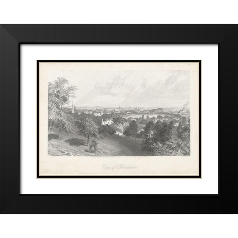 City of Providence Black Modern Wood Framed Art Print with Double Matting by Bryant, William Cullen