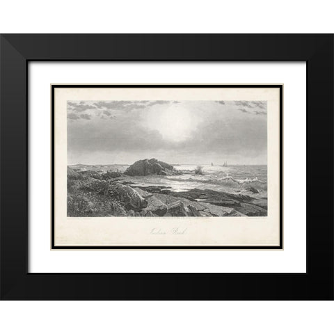 Indian Rock Black Modern Wood Framed Art Print with Double Matting by Bryant, William Cullen
