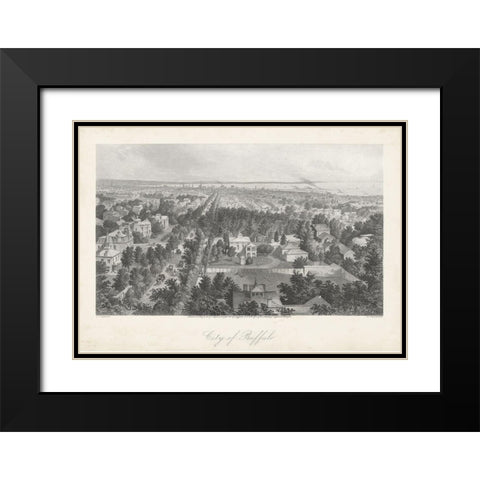City of Buffalo Black Modern Wood Framed Art Print with Double Matting by Bryant, William Cullen