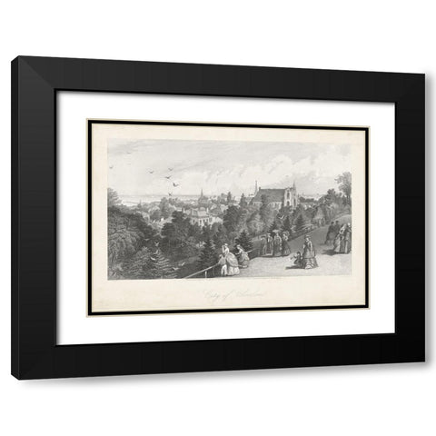 City of Cleveland Black Modern Wood Framed Art Print with Double Matting by Bryant, William Cullen