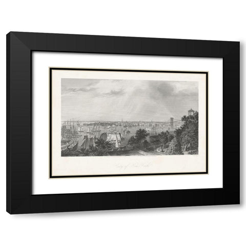City of New York Black Modern Wood Framed Art Print with Double Matting by Bryant, William Cullen