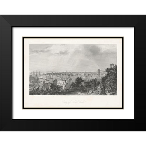City of New York Black Modern Wood Framed Art Print with Double Matting by Bryant, William Cullen