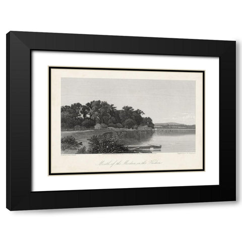 Mouth of the Moodna-on the Hudson Black Modern Wood Framed Art Print with Double Matting by Bryant, William Cullen