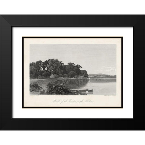 Mouth of the Moodna-on the Hudson Black Modern Wood Framed Art Print with Double Matting by Bryant, William Cullen