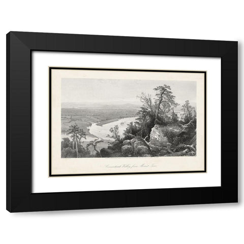 Connecticut Valley from Mount Tom Black Modern Wood Framed Art Print with Double Matting by Bryant, William Cullen