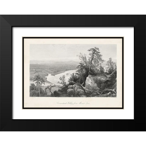 Connecticut Valley from Mount Tom Black Modern Wood Framed Art Print with Double Matting by Bryant, William Cullen