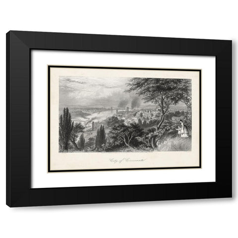 City of Cincinnati Black Modern Wood Framed Art Print with Double Matting by Bryant, William Cullen