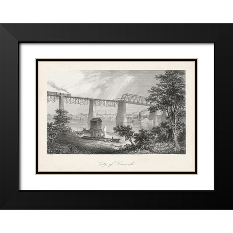 City of Louisville Black Modern Wood Framed Art Print with Double Matting by Bryant, William Cullen