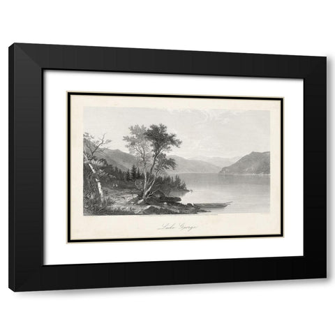 Lake George Black Modern Wood Framed Art Print with Double Matting by Bryant, William Cullen