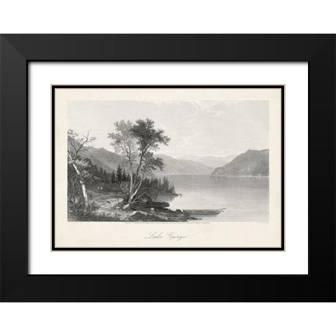 Lake George Black Modern Wood Framed Art Print with Double Matting by Bryant, William Cullen