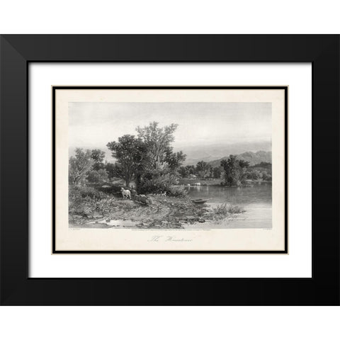The Housatonic Black Modern Wood Framed Art Print with Double Matting by Bryant, William Cullen