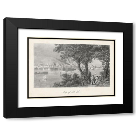 City of St. Louis Black Modern Wood Framed Art Print with Double Matting by Bryant, William Cullen