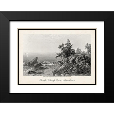 On the Beverly Coast-Massachusetts Black Modern Wood Framed Art Print with Double Matting by Bryant, William Cullen