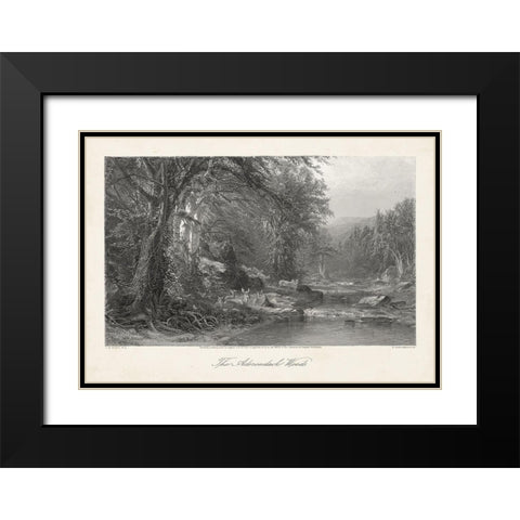 The Adirondack Woods Black Modern Wood Framed Art Print with Double Matting by Bryant, William Cullen
