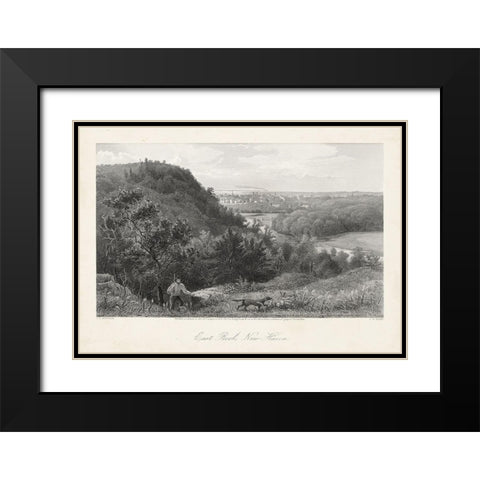 East Rock-New Haven Black Modern Wood Framed Art Print with Double Matting by Bryant, William Cullen