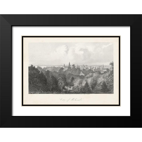 City of Milwaukee Black Modern Wood Framed Art Print with Double Matting by Bryant, William Cullen