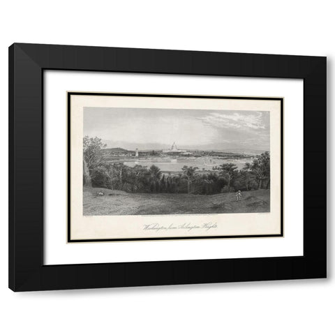 Washington from Arlington Heights Black Modern Wood Framed Art Print with Double Matting by Bryant, William Cullen