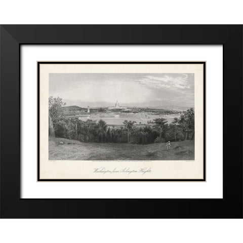 Washington from Arlington Heights Black Modern Wood Framed Art Print with Double Matting by Bryant, William Cullen