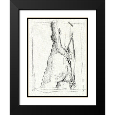 Demure II Black Modern Wood Framed Art Print with Double Matting by Parker, Jennifer Paxton