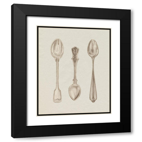Silver Spoon I Black Modern Wood Framed Art Print with Double Matting by Popp, Grace