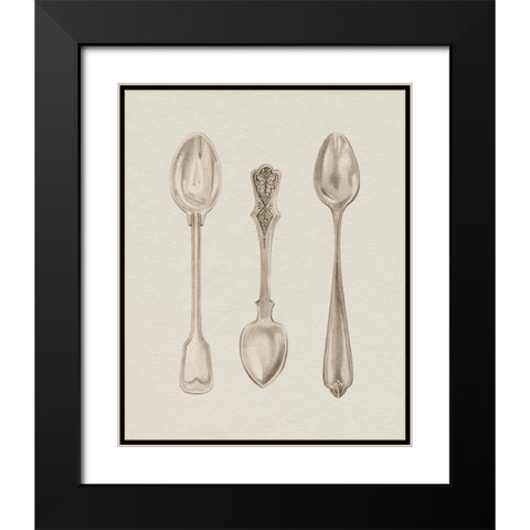 Silver Spoon I Black Modern Wood Framed Art Print with Double Matting by Popp, Grace
