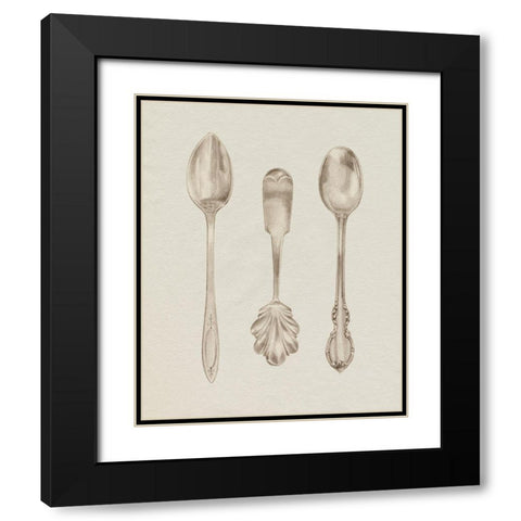 Silver Spoon II Black Modern Wood Framed Art Print with Double Matting by Popp, Grace