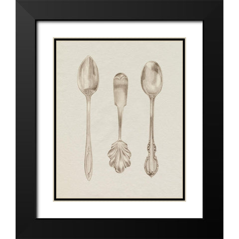 Silver Spoon II Black Modern Wood Framed Art Print with Double Matting by Popp, Grace
