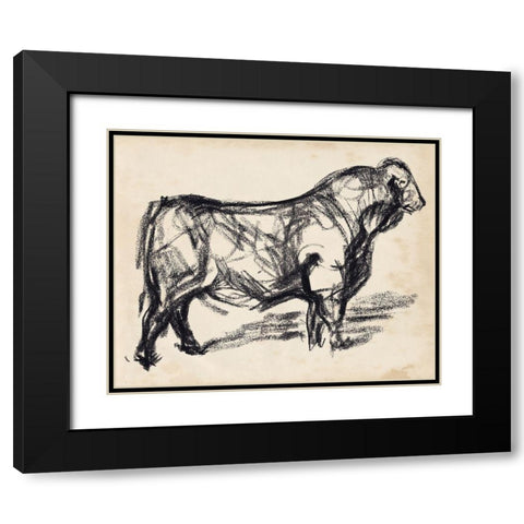 Black Angus I Black Modern Wood Framed Art Print with Double Matting by Parker, Jennifer Paxton
