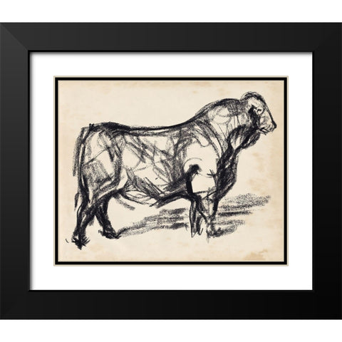 Black Angus I Black Modern Wood Framed Art Print with Double Matting by Parker, Jennifer Paxton