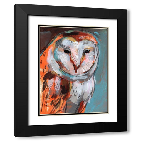 Optic Owl I Black Modern Wood Framed Art Print with Double Matting by Parker, Jennifer Paxton