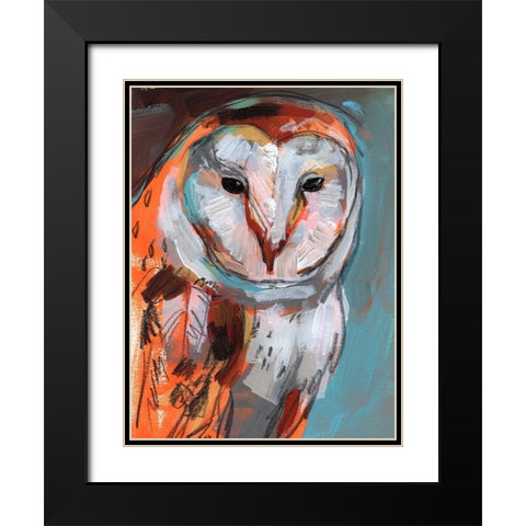 Optic Owl I Black Modern Wood Framed Art Print with Double Matting by Parker, Jennifer Paxton