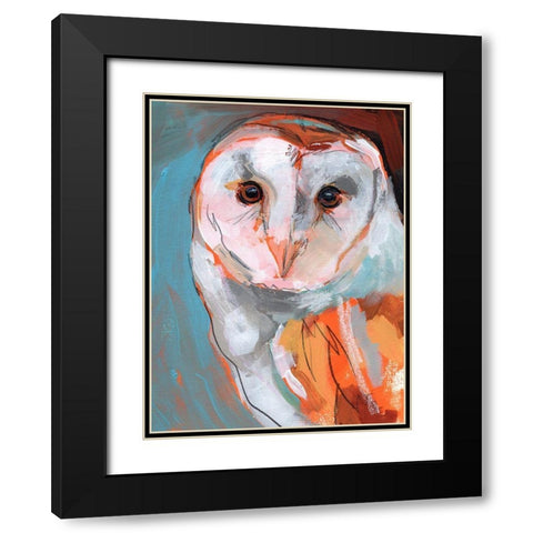 Optic Owl II Black Modern Wood Framed Art Print with Double Matting by Parker, Jennifer Paxton