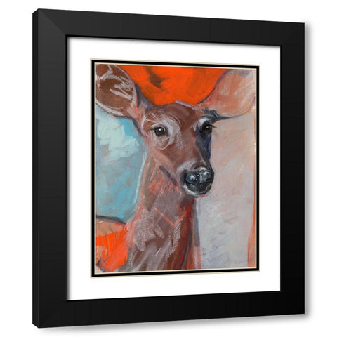 Doe Eyes I Black Modern Wood Framed Art Print with Double Matting by Parker, Jennifer Paxton