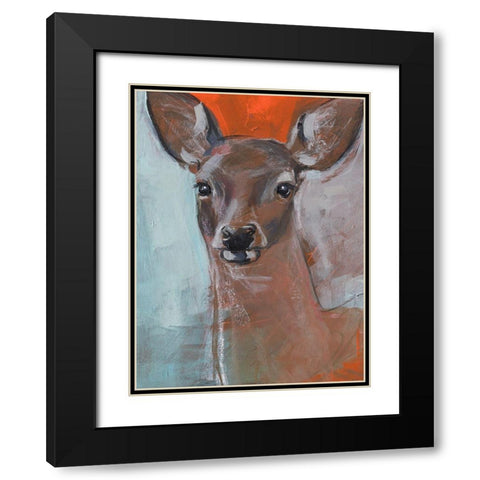 Doe Eyes II Black Modern Wood Framed Art Print with Double Matting by Parker, Jennifer Paxton