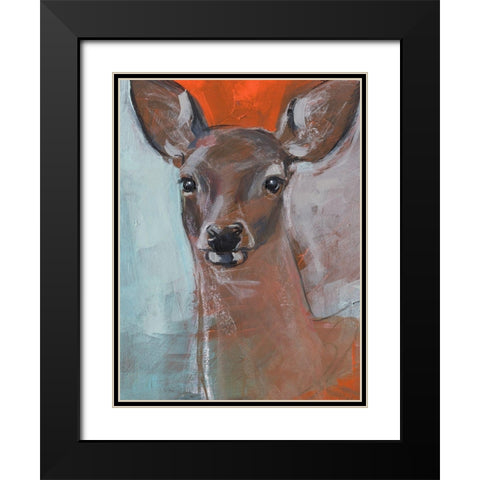 Doe Eyes II Black Modern Wood Framed Art Print with Double Matting by Parker, Jennifer Paxton