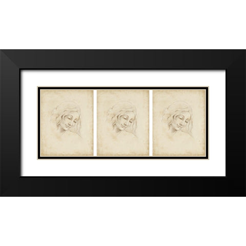 3-UP Classical Portrait Study III Black Modern Wood Framed Art Print with Double Matting by Harper, Ethan