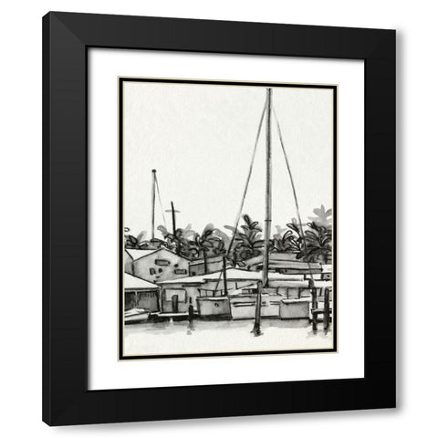 Neutral Tropics III Black Modern Wood Framed Art Print with Double Matting by Caroline, Emma