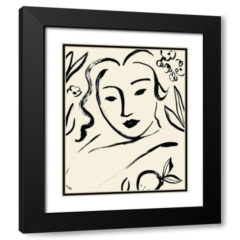 Matisses Muse Portrait I Black Modern Wood Framed Art Print with Double Matting by Barnes, Victoria