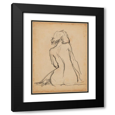 Figure Lines I Black Modern Wood Framed Art Print with Double Matting by Parker, Jennifer Paxton