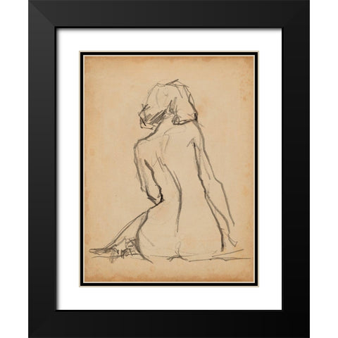 Figure Lines I Black Modern Wood Framed Art Print with Double Matting by Parker, Jennifer Paxton